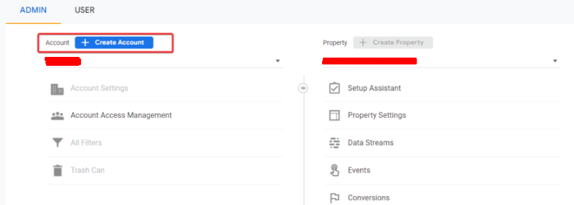Creating a new Google Analytics account